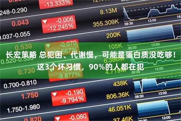 长宏策略 总犯困、代谢慢，可能是蛋白质没吃够！这3个坏习惯，90%的人都在犯